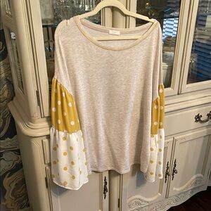 ODDY plus size Polka Dot boho Top 1X